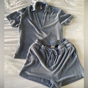 H&M baby blue knit set